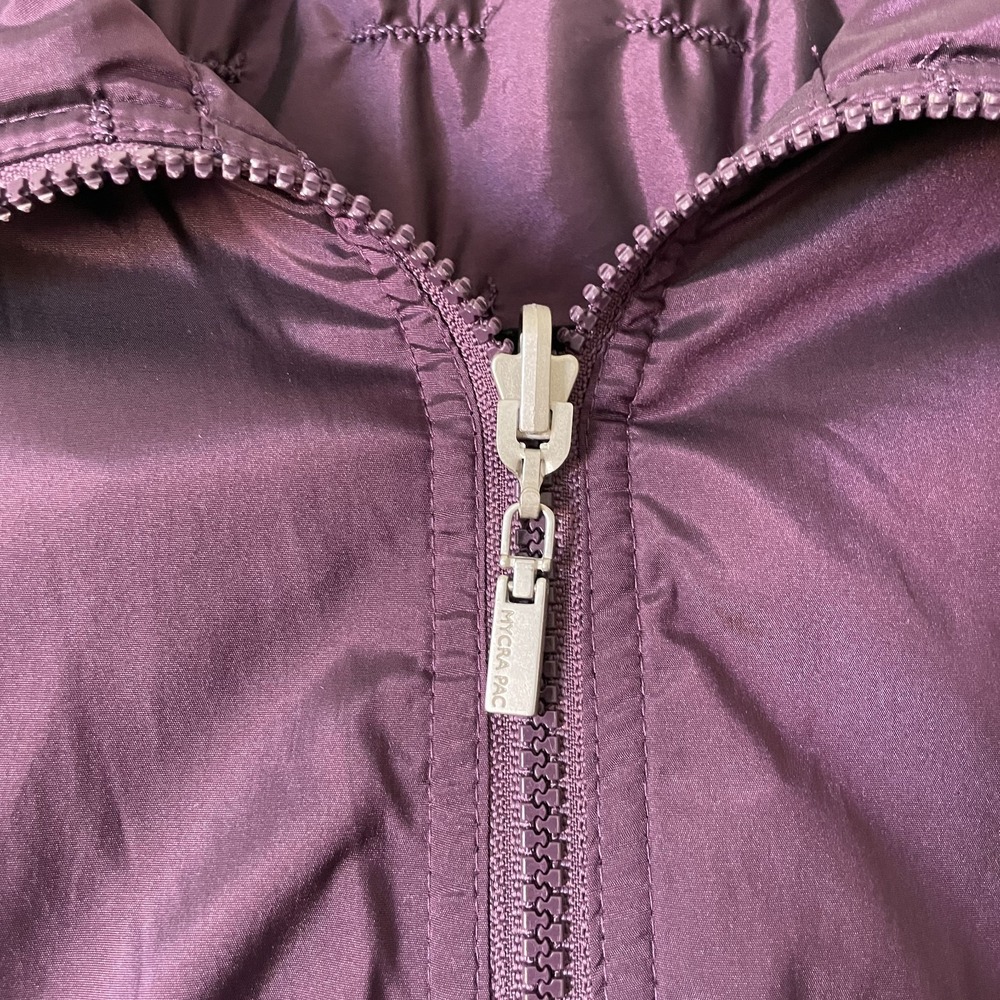 Mycra Pac One Womens Reversible Hooded Quilted Zipped‎ Wine Coat, Size S/M - Picture 9 of 12